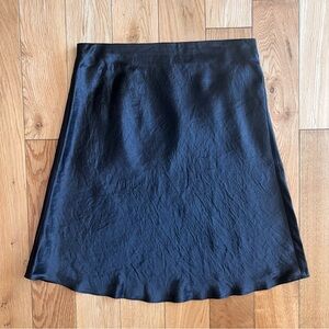 Babaton Aritzia Womens Black Satin A-line Elastic Waist Skirt Size 6